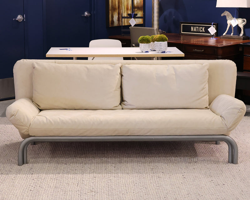 Rolf Benz Convertible Sofa Bed in Buttercream Microsuede