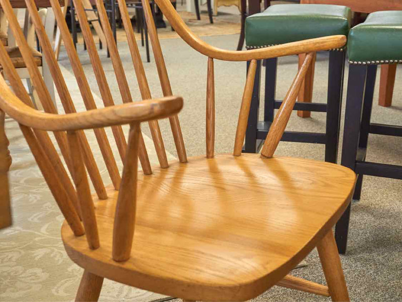 Eastern Butcher Block Table & Set of Six Chairs