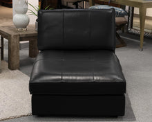 Contemporary Black Leather Chaise