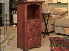 Shaker 3 Drawer Cabinet in Antique Cherry Finish with Open storage