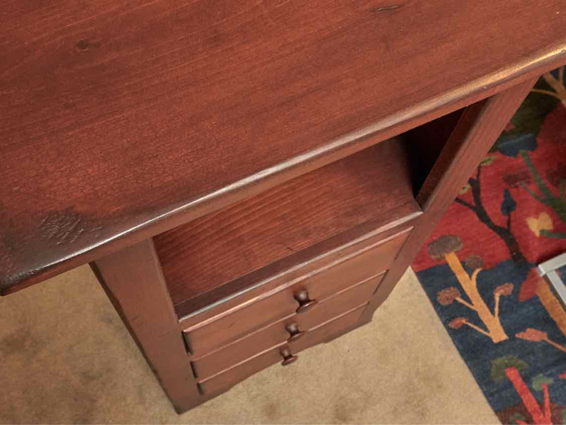 Shaker 3 Drawer Cabinet in Antique Cherry Finish with Open storage