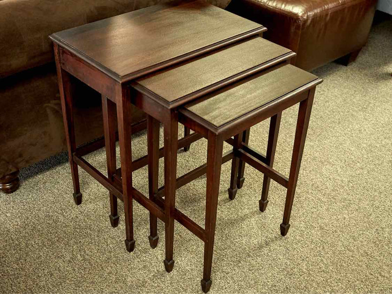 Set of 3 Mahogany Side Tables with Spade legs