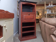 DropFront Pine Desk /Bbokcase with Black Beadboard Back