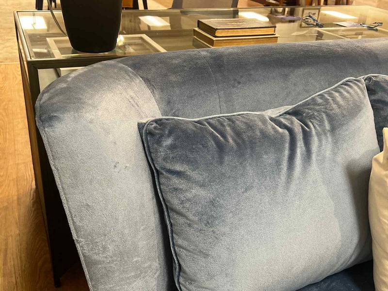 Donghia Baby Blue Velvet Sofa