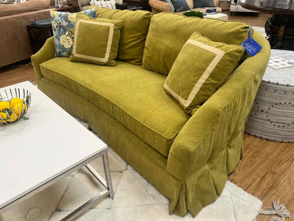 Basset Sofa in Moss Green Microsuede