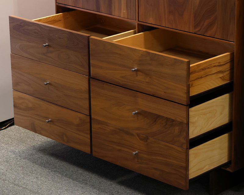 Room & Board Hudson Armoire in Walnut with Stainless Steel Pulls