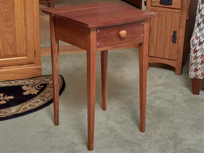 Solid Cherry 1 Drawer Shaker Style Legs Side Table