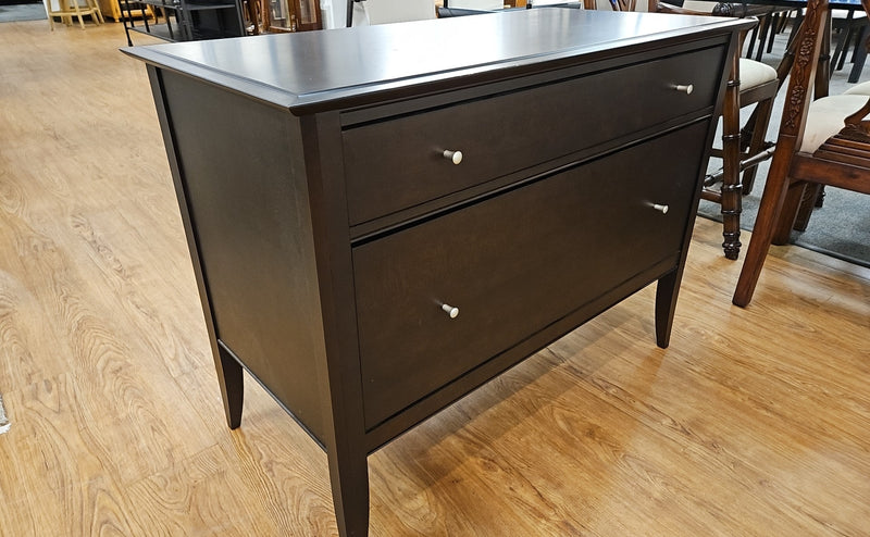 Baronet Espresso Two Drawer Filing Cabinet