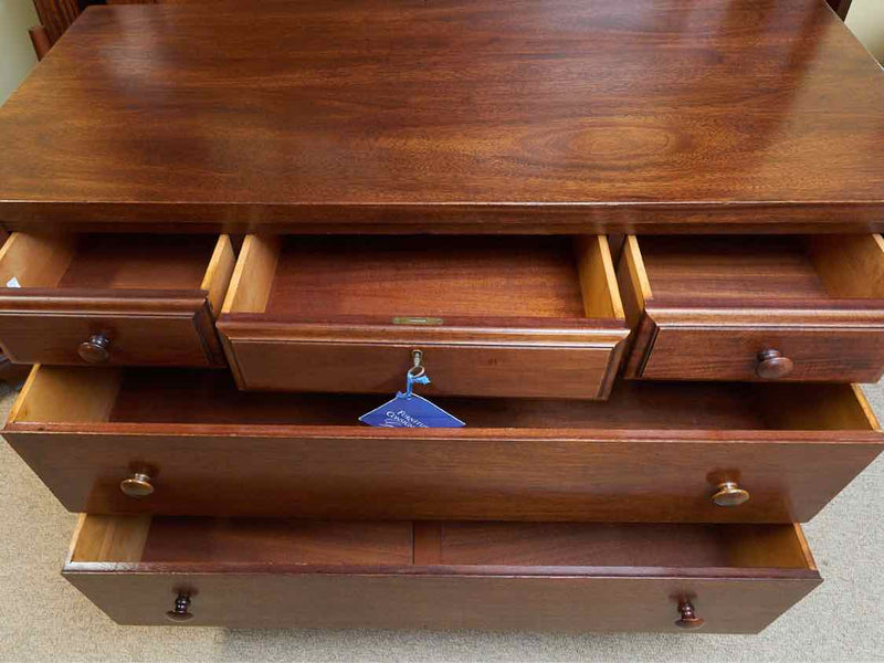 Sligh Mahogany Empire Style 5 Drawer Chest On Casters