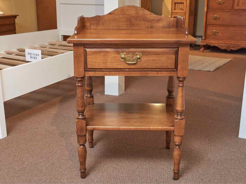 Haywood Wakefield Rock Maple 1 Drawer Turned Legs  Nightstand