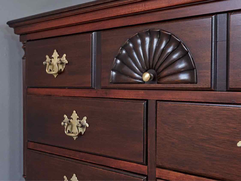 Solid Mahogany Chest With Brass Batwing Hardware