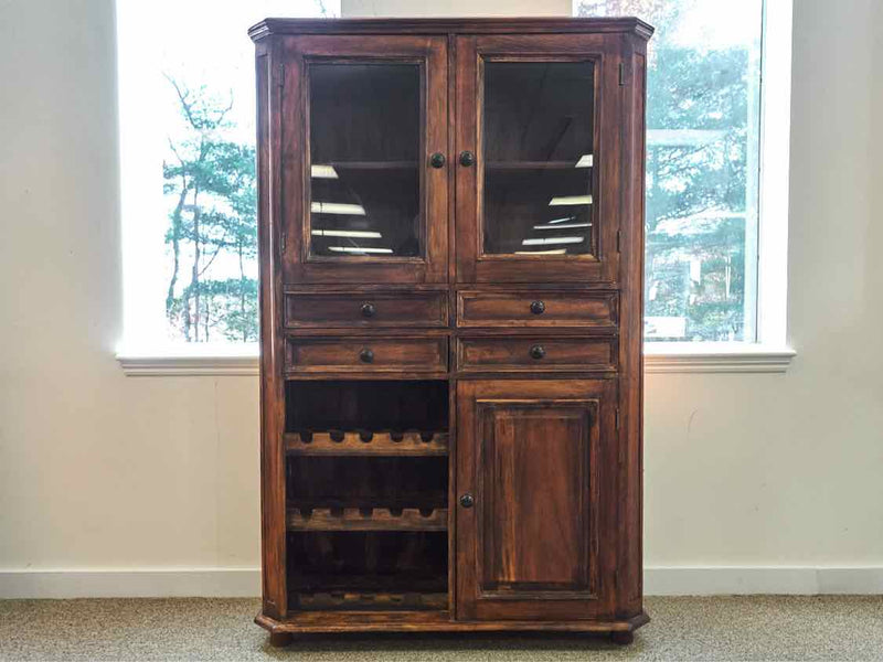 Rustic Bar Cabinet W/ Wine Storage