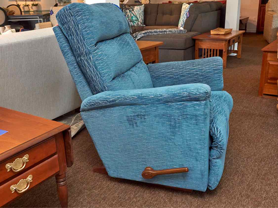 La-Z-Boy  Rocker Recliner In Light Blue Upholstery