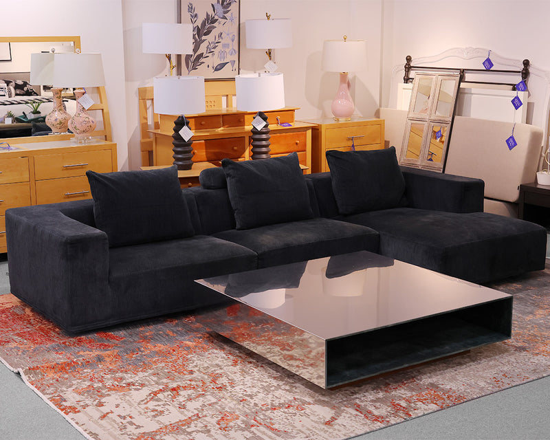 Eilersen Navy Blue 3-Piece Sectional with RAF Chaise