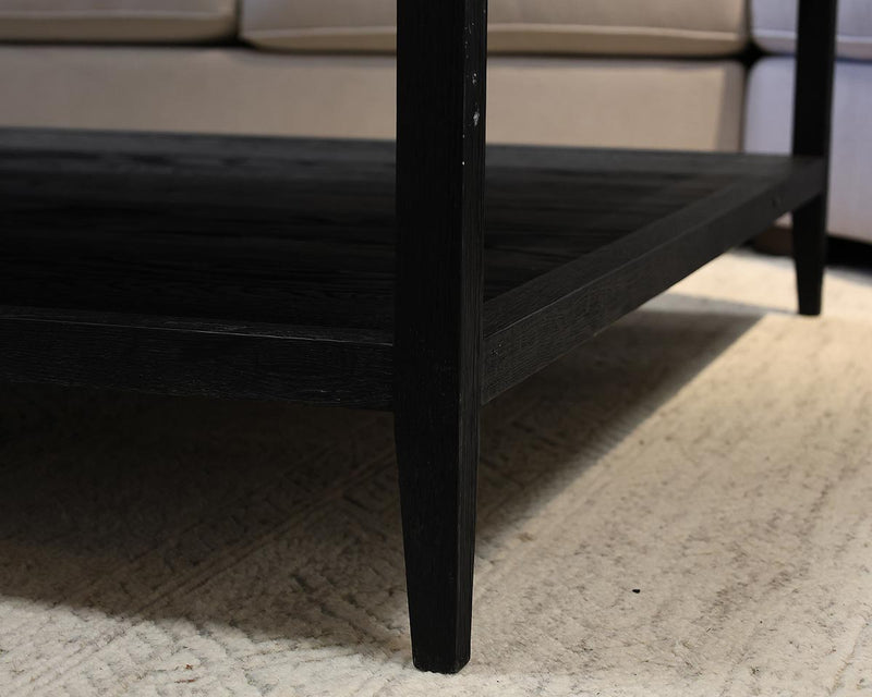 RH Black Oak Square Cocktail Table with Shelf