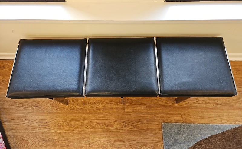 Global Views Black Leather Bench