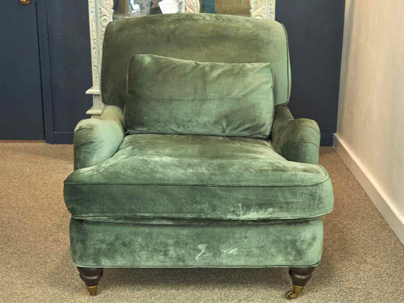 Emerald Green English Roll Arm Chair