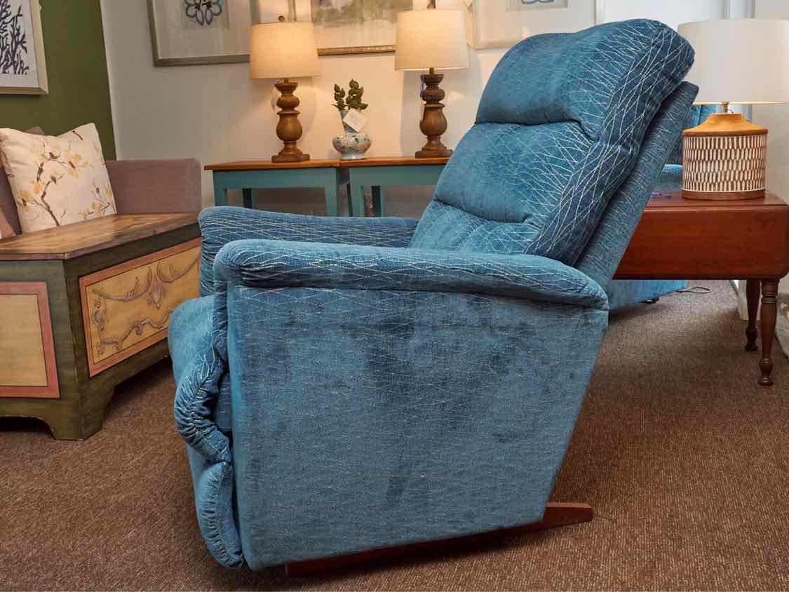 La-Z-Boy  Rocker Recliner In Light Blue Upholstery