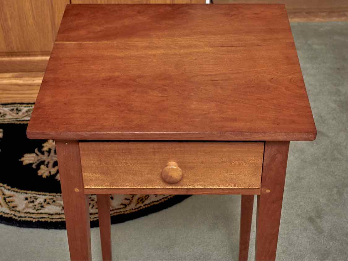 Solid Cherry 1 Drawer Shaker Style Legs Side Table