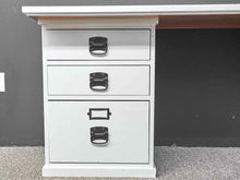 White Double Pedestal File Desk