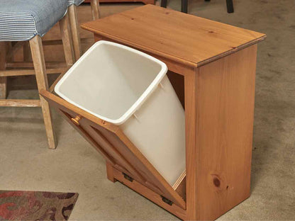 Pine Trash Bin with Pull Down Door