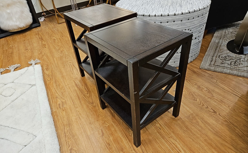 Pair of Espresso Side Tables