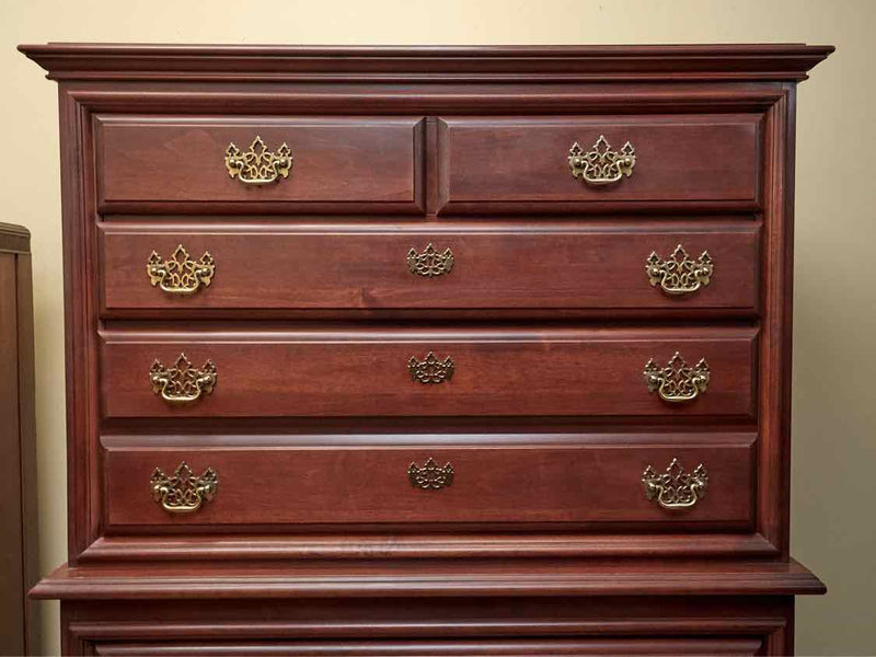 Cherry 4 Over 2  Chest With Brass Handles