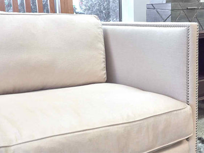 Beige Shelter Arm Sofa with Bench Seat