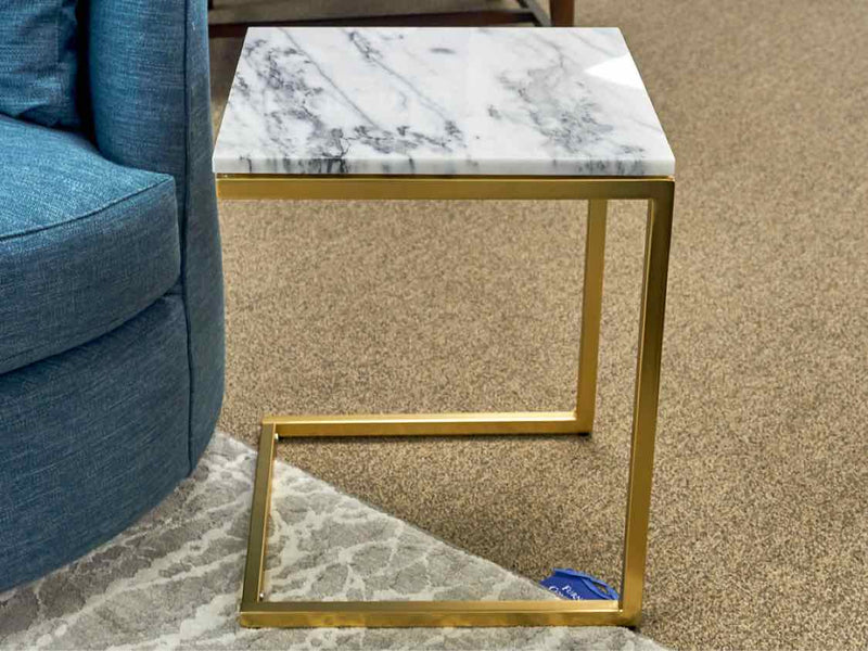 Crate & Barrel Marble Top C Table