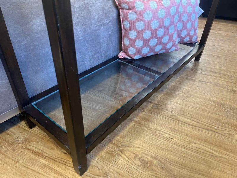 Espresso Console w/ GlassTopped Shelves