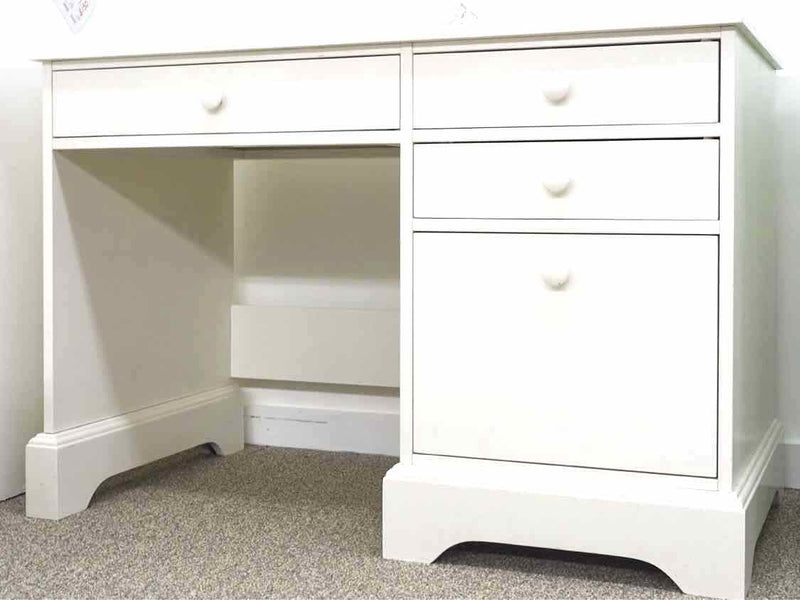 Pottery Barn  White 3 Drawer Desk & 1 File Drawer