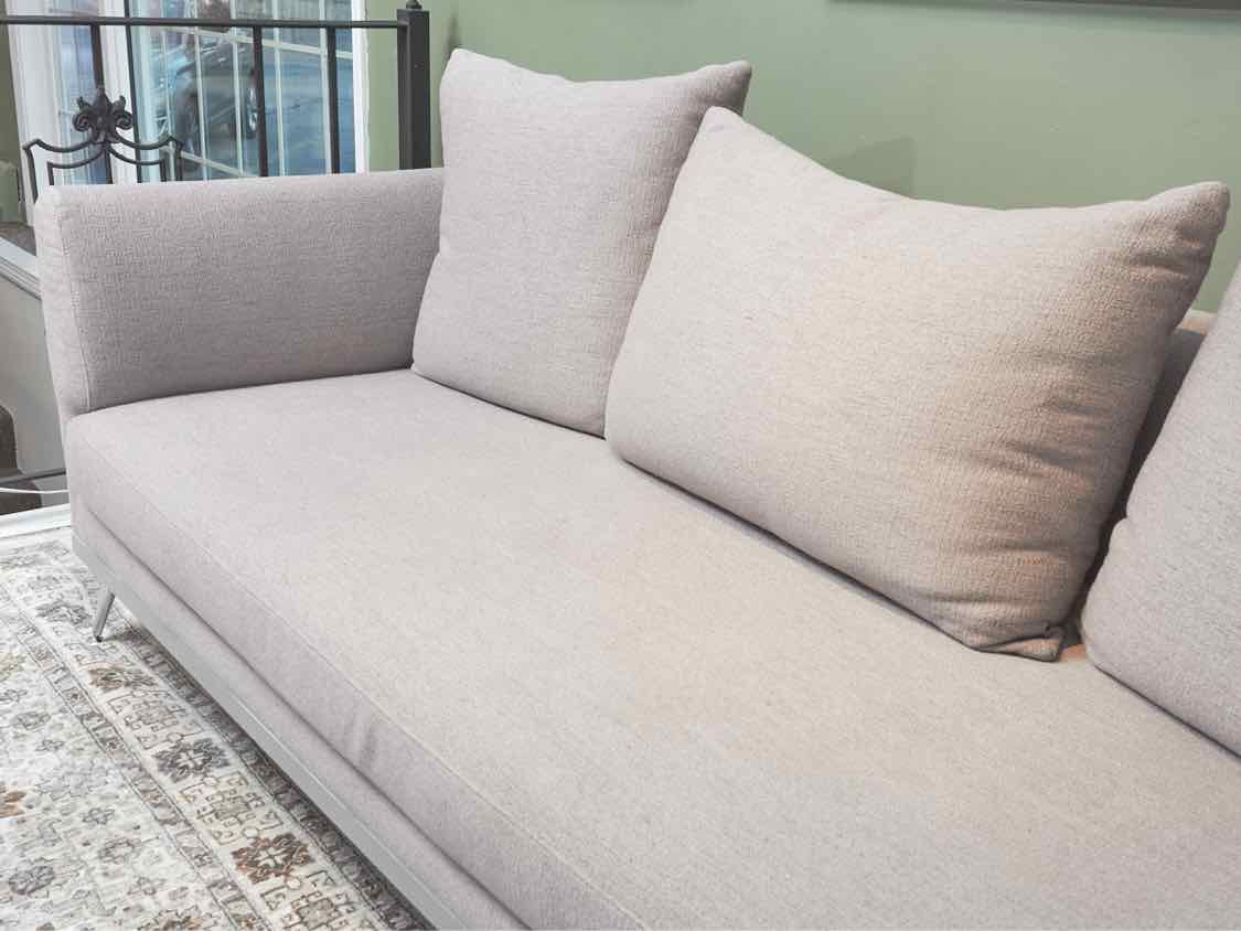 Italia  "Heather Grey' Bench Cushion 3 Back Cushions Sofa