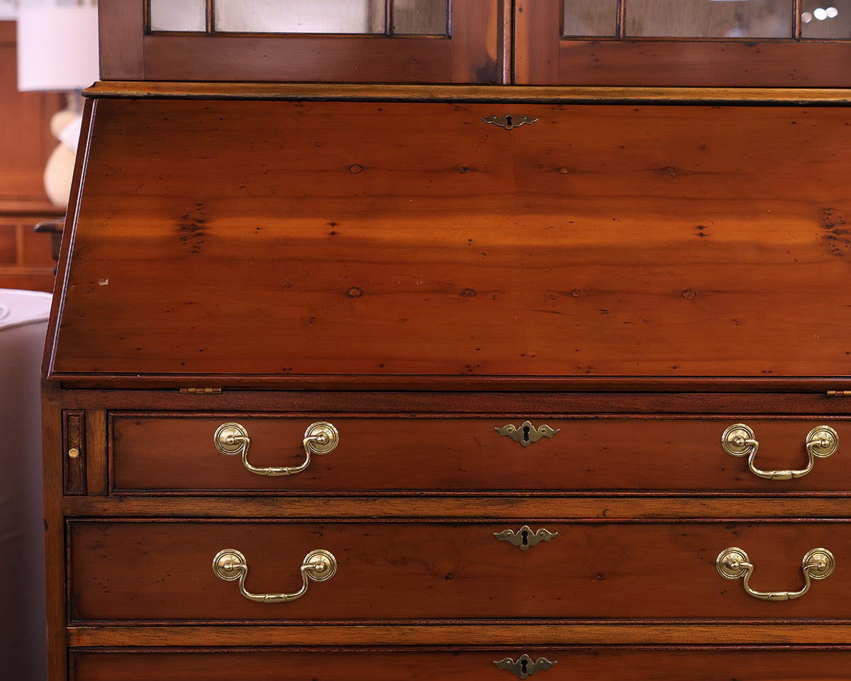 Southhampton Secretary Desk with Glass Hutch in Yewood