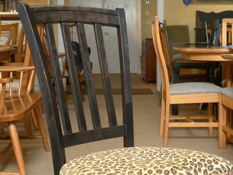 Canadel Distressed Black Finish Table 1 Leaf & 6 Chair Set