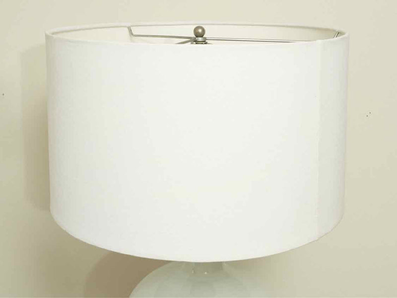 Royal Horizon Glass Table Lamp With Ivory Drum Shade