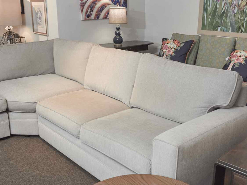 Pottery Barn  Sand Cotton Blend Upholstered 6 Cushion Sectional