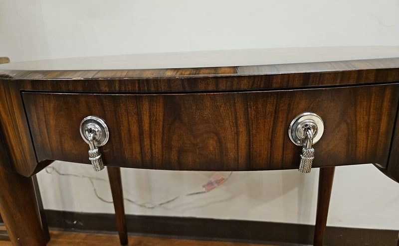 Oval Inlaid Walnut Accent Table