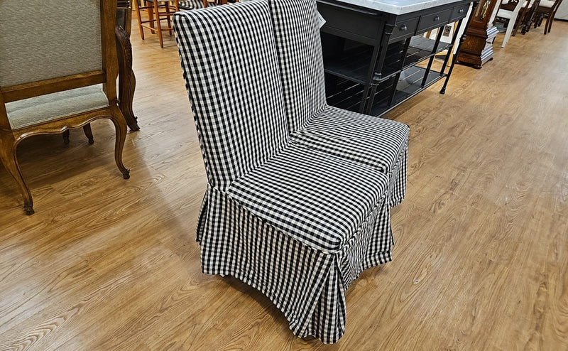 Pair of Gingham Slipper Side Chairs