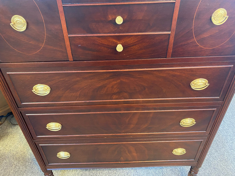 Flame Mahogany Chest With Brass Edwardian Pulls