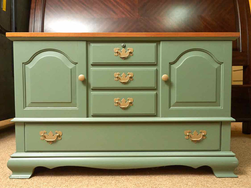 Lane Furniture  Cherry Top 'Sage Green' Finish 1 Drawer Cedar Chest