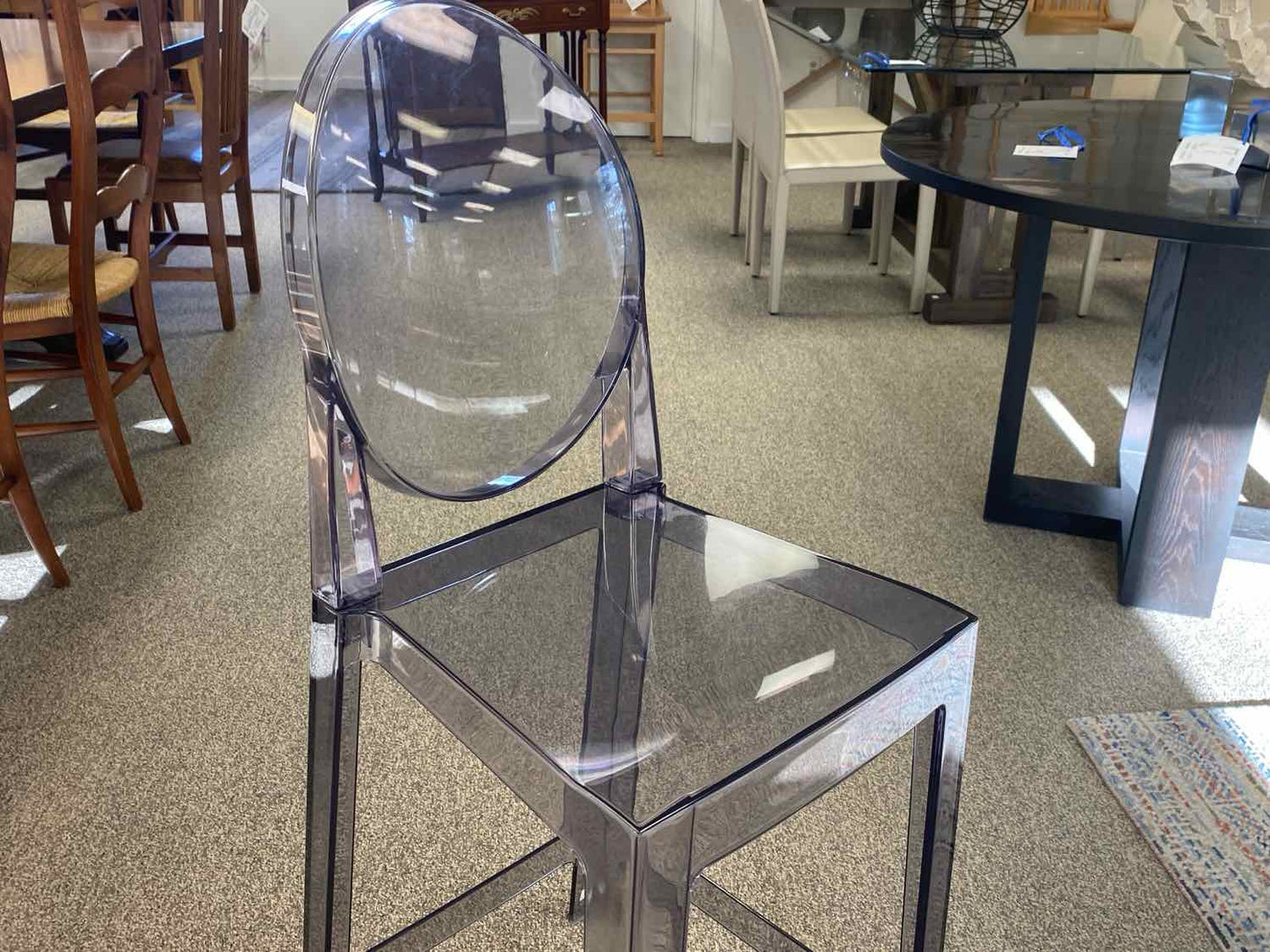 Set of 4 Lucite Ghost Counter Stools