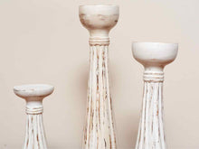 Set of Three White Candle Holders