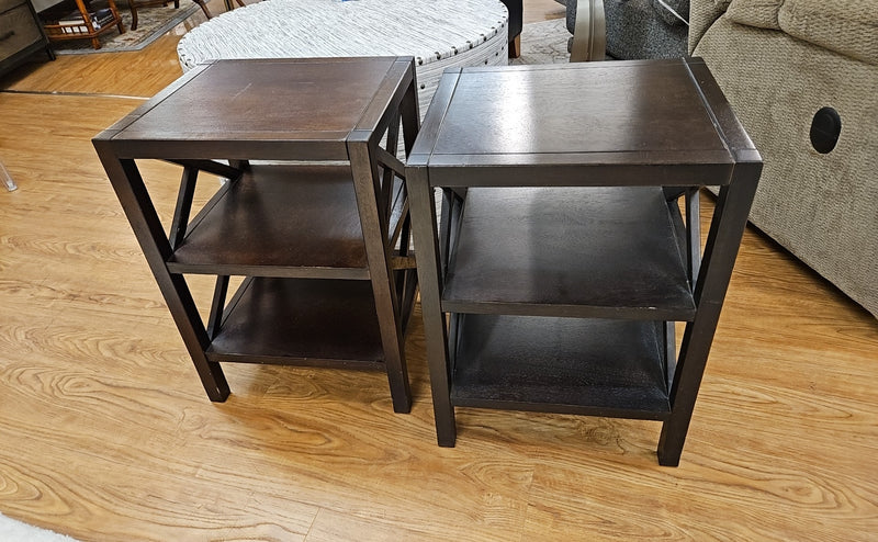 Pair of Espresso Side Tables