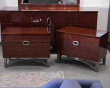 Rosewood Lacquer Pair of Nightstands