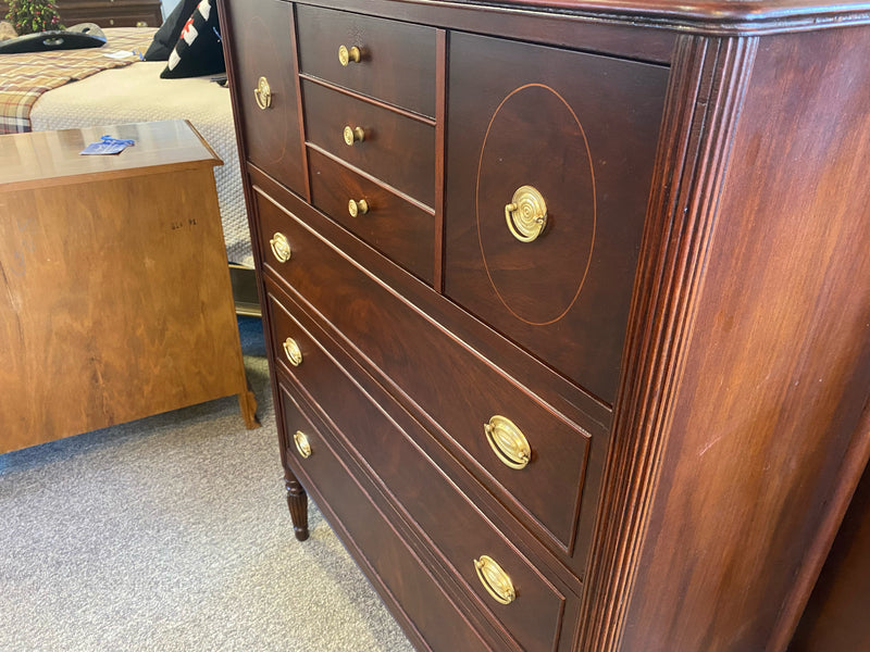 Flame Mahogany Chest With Brass Edwardian Pulls