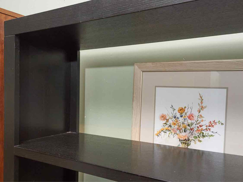 Black Open Bookcase with 4 Shelves