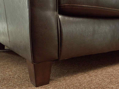 Ashley Furniture Espresso Bonded Leather 3 Cushion  Sofa