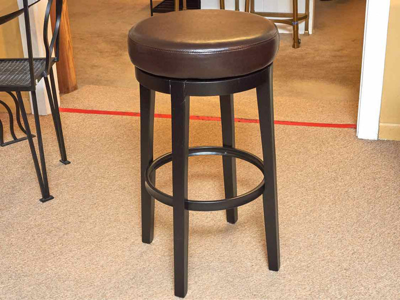 Pier One Set Of 3 Chocolate Brown Swivel Bar Stools