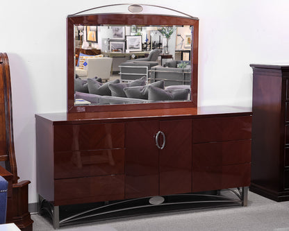 Rosewood Lacquer Dresser with Mirror