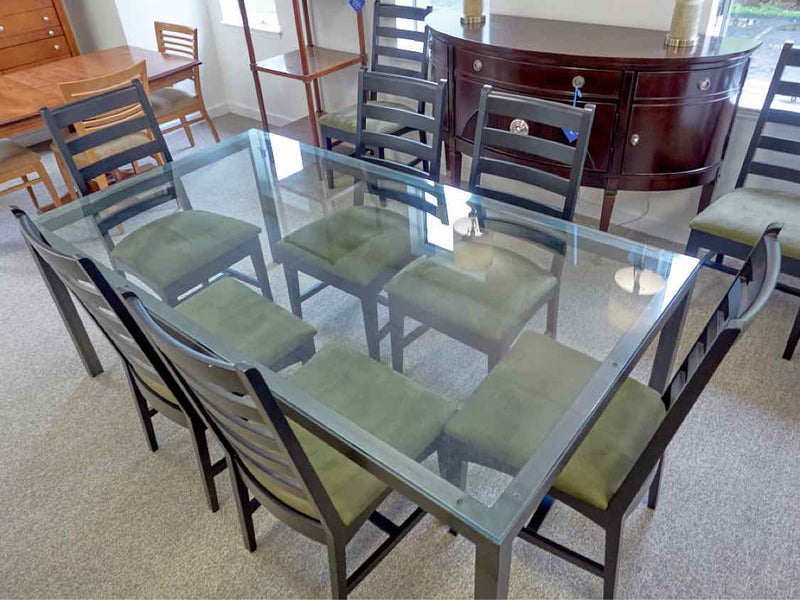 Room & Board Glass Table & Set of 8 Chairs